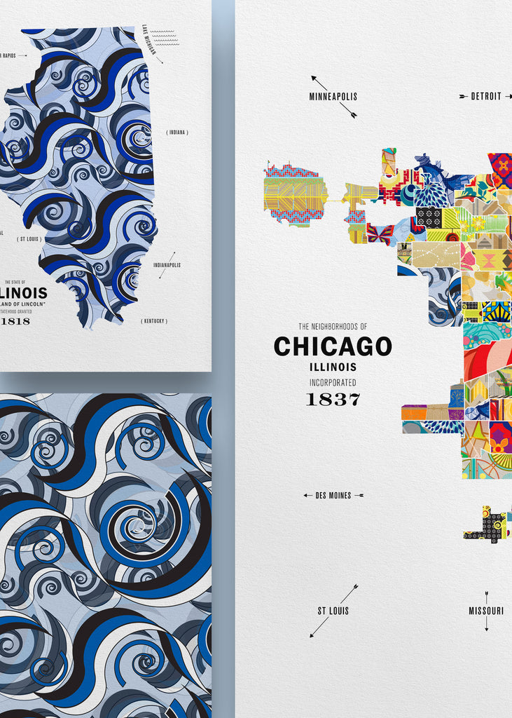 Colorful Chicago Map Print
