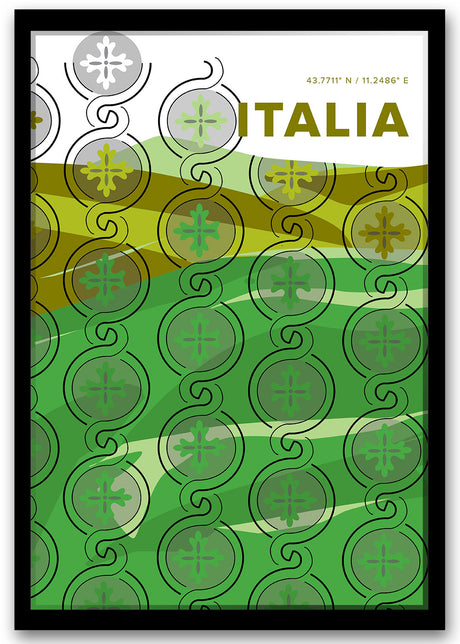 Colorful Italy "Italia" Travel Poster