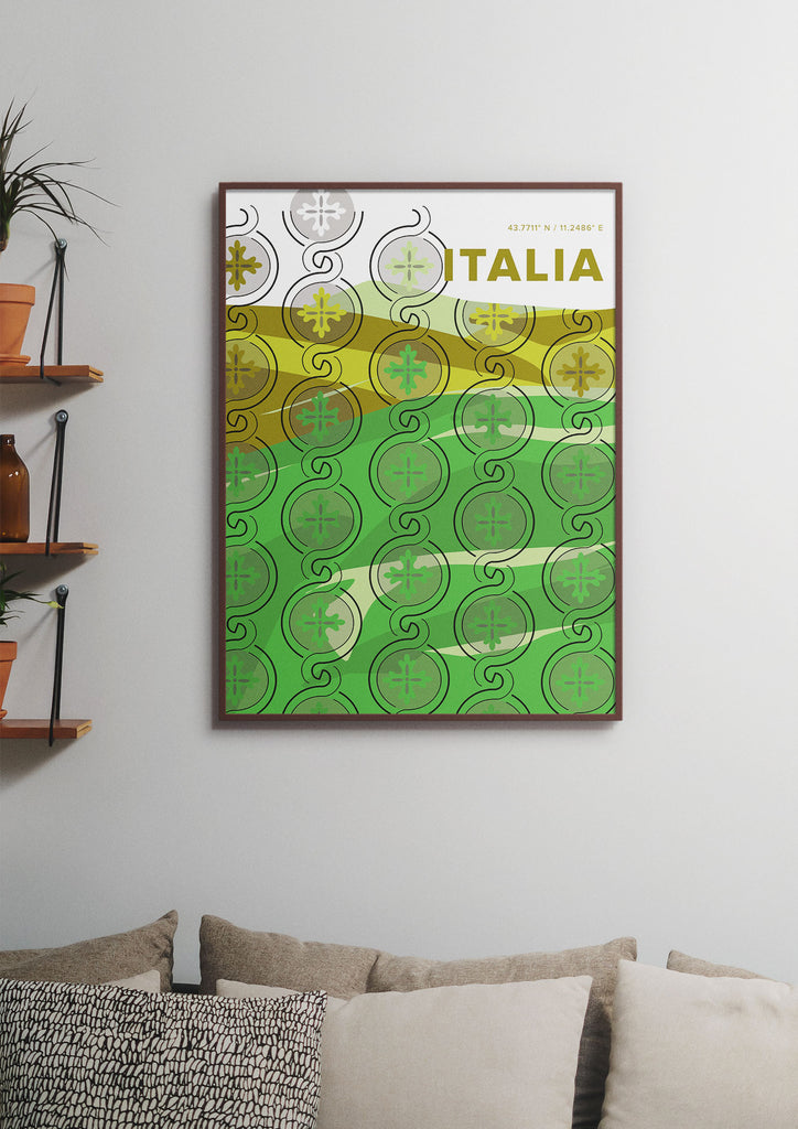 Colorful Italy "Italia" Travel Poster