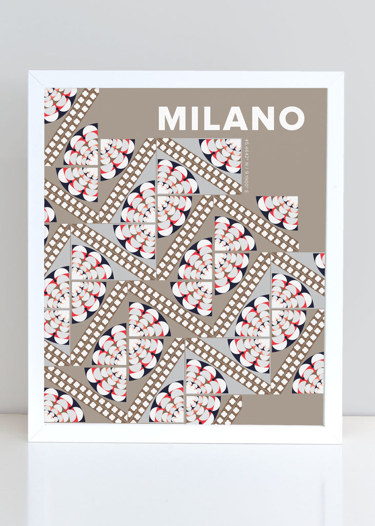 Colorful Milano, Italy Travel Poster
