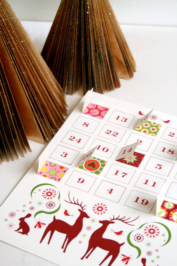 Colorful Reindeer Advent Calendar Printable