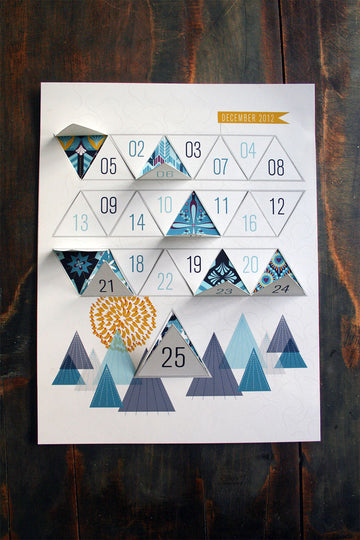 Colorful Winter Advent Calendar Printable