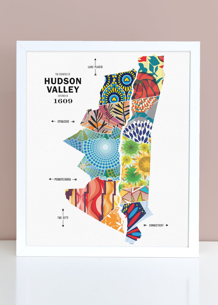 Colorful Hudson Valley, NY Map Print