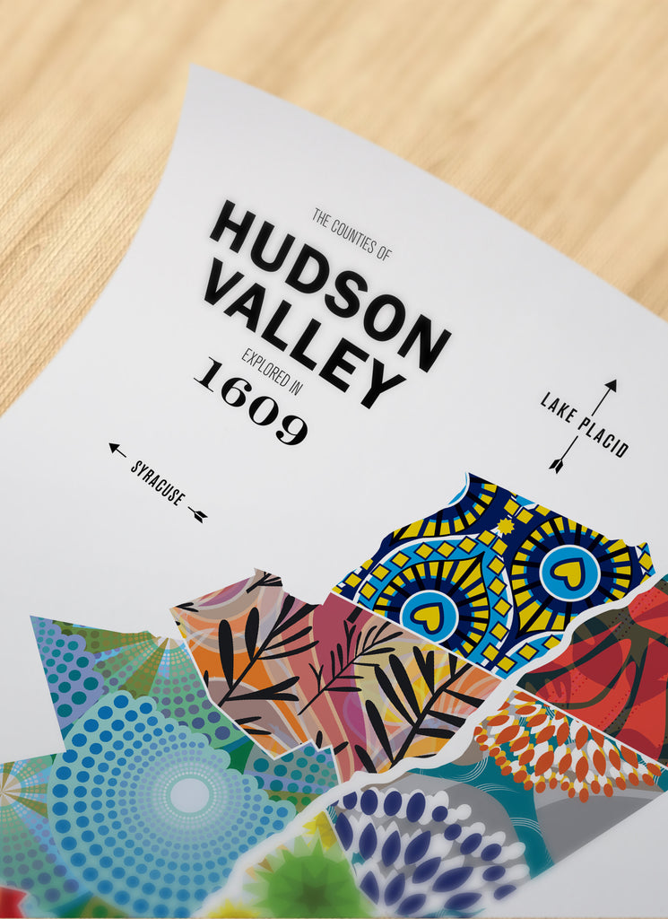Colorful Hudson Valley, NY Map Print