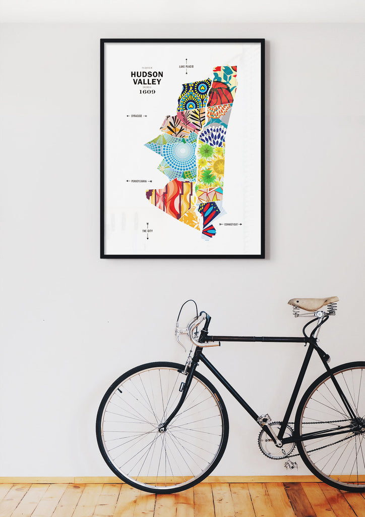 Colorful Hudson Valley, NY Map Print