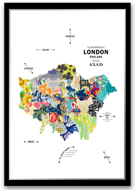 Colorful London City Map Print