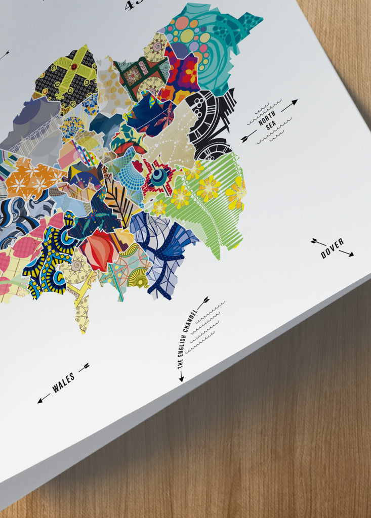 Colorful London City Map Print