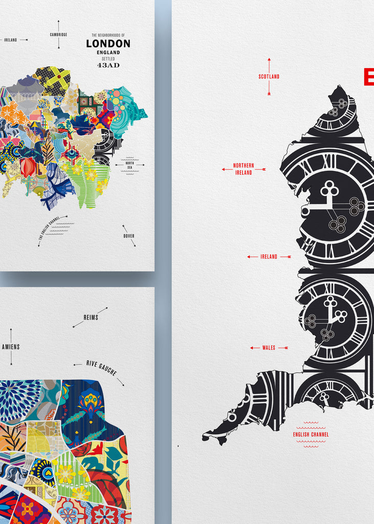 Colorful London City Map Print