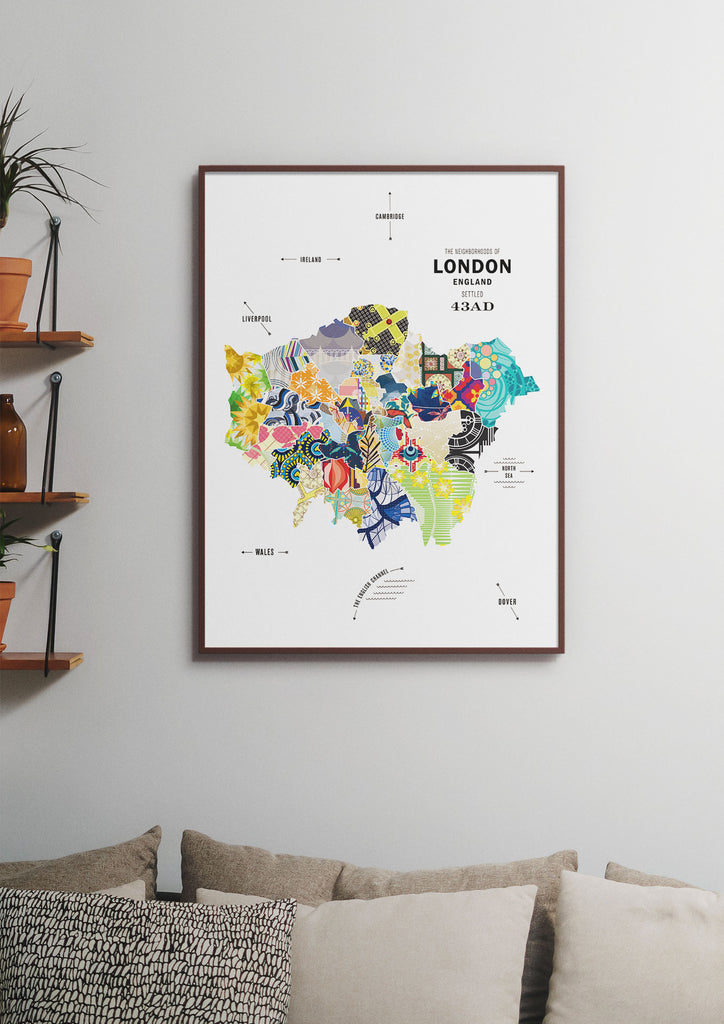 Colorful London City Map Print