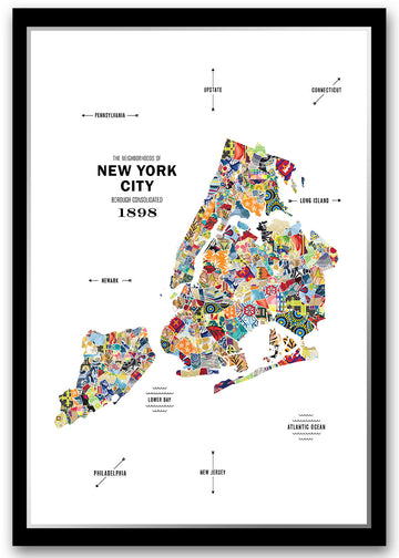 Colorful New York City Map Print