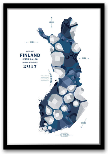 Colorful Finland Map Print Poster