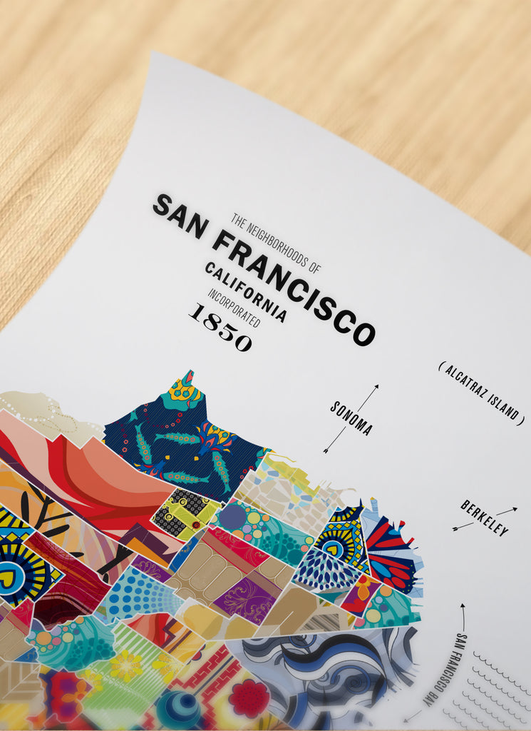 Colorful San Francisco City Map Print