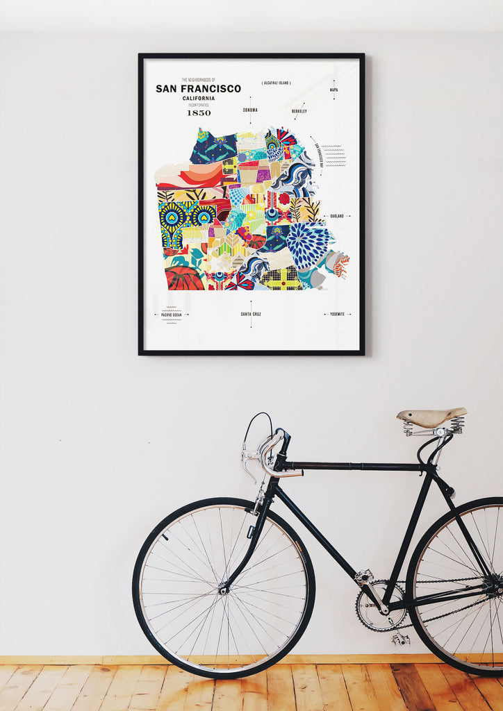 Colorful San Francisco City Map Print